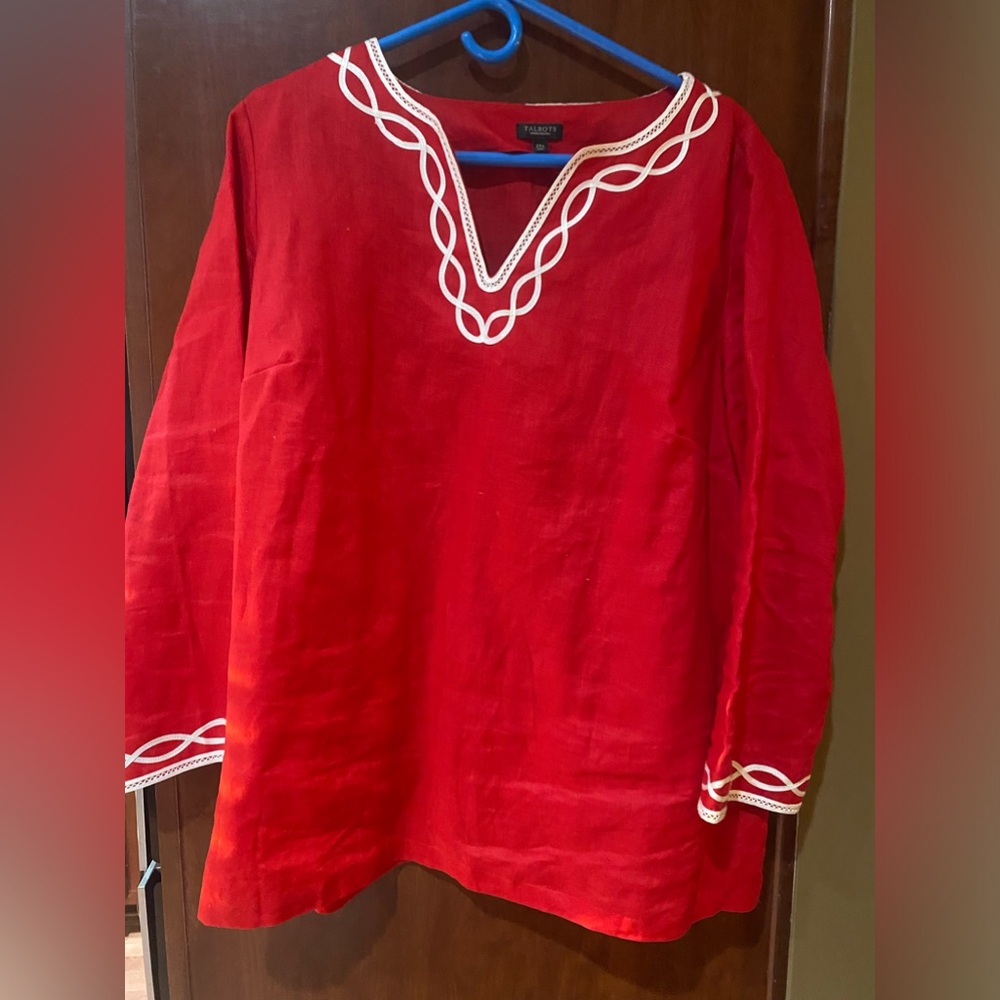 Beautiful red and white blouse